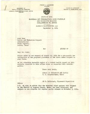 Primary view of object titled '[Letter and attached letter:  From R. N. McMichael to Jack Ross - September 3, 1954]'.