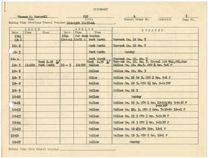 Primary view of object titled '[Selective Service System Itinerary for T. N. Carswell - December 1, 1944]'.