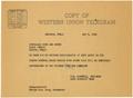 Text: [Telegram from T. N. Carswell to Senator John Lee Smith - May 2, 1941]