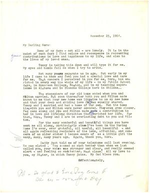 Primary view of object titled '[Letter from Byrdie Carswell to Nora Whiting - November 25, 1968]'.