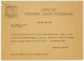 Primary view of [Telegram from T. N. Carswell and Byrdie Carswell to Mrs. Worth H. Clark - December 18, 1940]