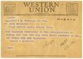 Thumbnail image of item number 1 in: '[Telegram from Walter H. McKenzie to Jesse Northcut - June 24, 1949]'.
