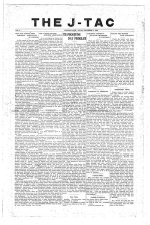 Primary view of The J-TAC (Stephenville, Tex.), Vol. 2, Ed. 1 Wednesday, December 1, 1920