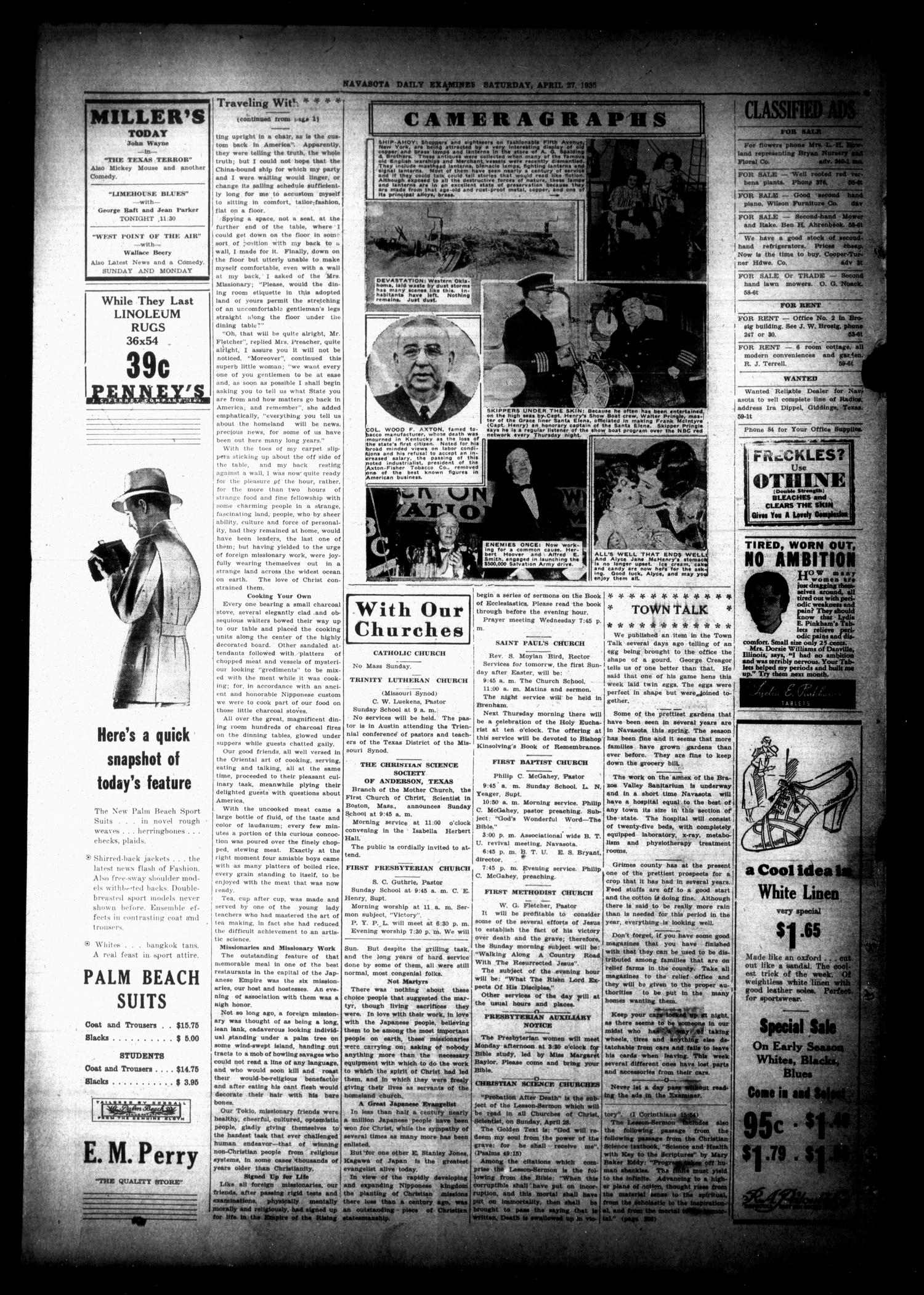 Navasota Daily Examiner (Navasota, Tex.), Vol. 37, No. 60, Ed. 1 Saturday, April 27, 1935
                                                
                                                    [Sequence #]: 4 of 4
                                                