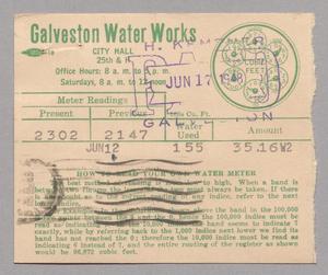 Primary view of object titled 'Galveston Water Works Monthly Statement (2504 O 1/2): June 1948'.