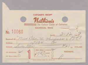 Primary view of object titled '[Receipt from Nathan's: February 12, 1948]'.