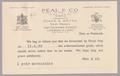 Thumbnail image of item number 1 in: '[Card from Peal & Co., November 11, 1950]'.
