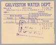 Text: Galveston Water Works Monthly Statement (2504 O 1/2): August 1952