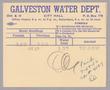 Text: Galveston Water Works Monthly Statement (2524 O 1/2): July 1952
