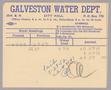 Thumbnail image of item number 1 in: 'Galveston Water Works Monthly Statement (2504 O 1/2): July 1952'.