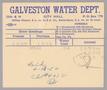 Text: Galveston Water Works Monthly Statement (2504 O 1/2): April 1952