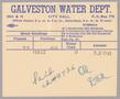 Text: Galveston Water Works Monthly Statement (2524 O 1/2): February 1952