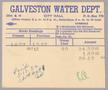 Text: Galveston Water Works Monthly Statement (2504 O 1/2): May 1952