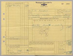Primary view of [Invoice for Repair Order, January 1950]