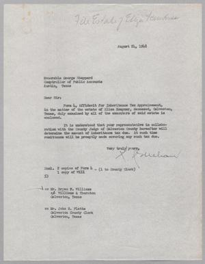 Primary view of object titled '[Letter from R. I. Mehan to George H. Sheppard, August 24, 1948]'.