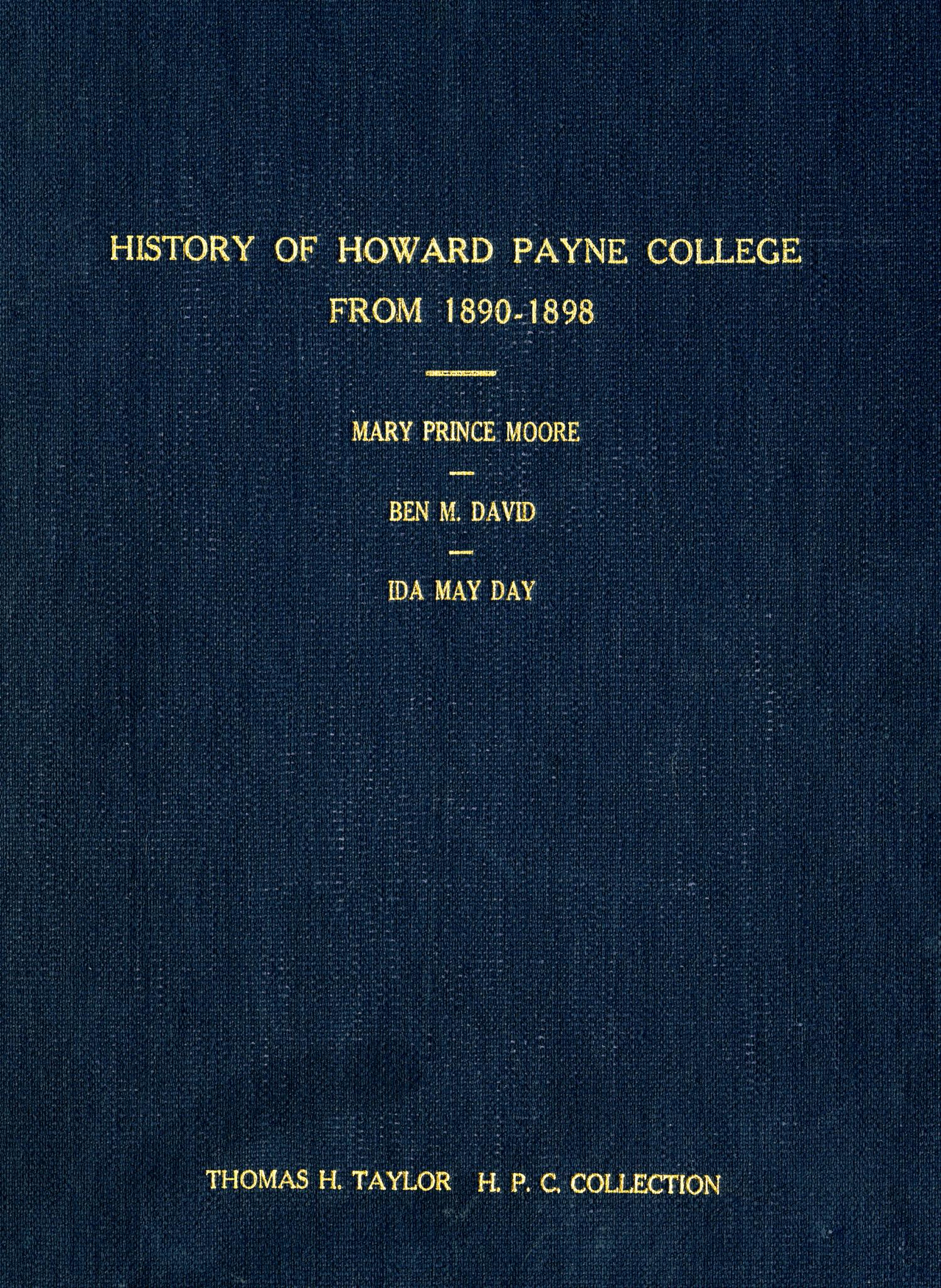 A History of Howard Payne College from 1890 to 1898
                                                
                                                    Front Cover
                                                