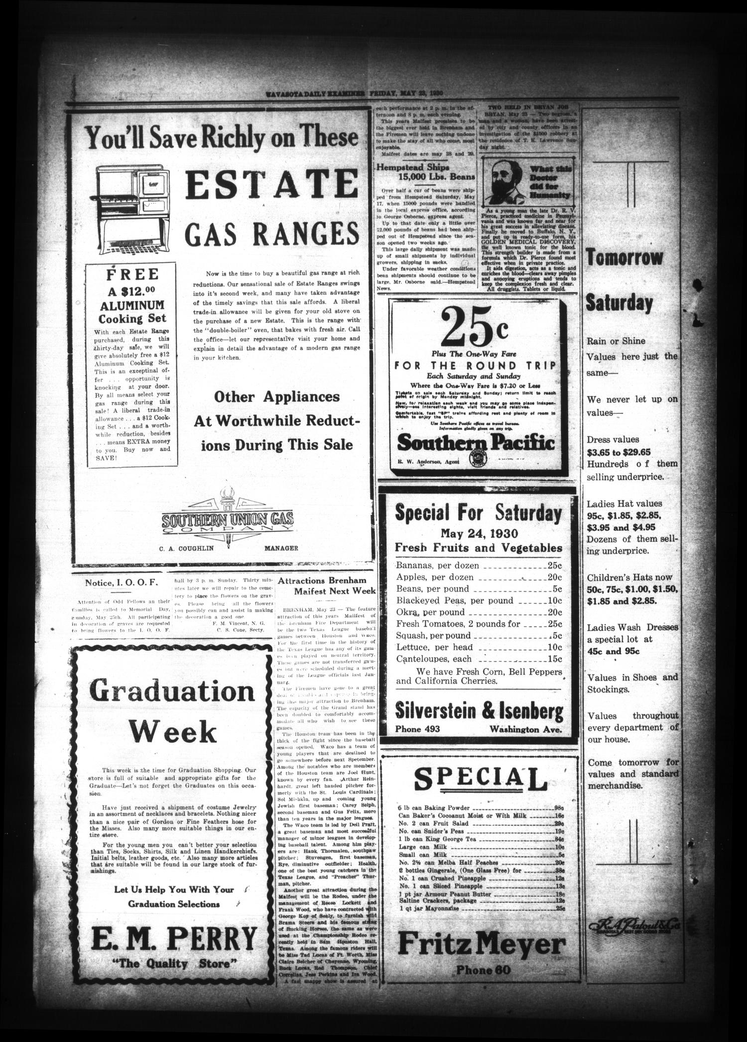 Navasota Daily Examiner (Navasota, Tex.), Vol. 33, No. 86, Ed. 1 Friday, May 23, 1930
                                                
                                                    [Sequence #]: 4 of 4
                                                