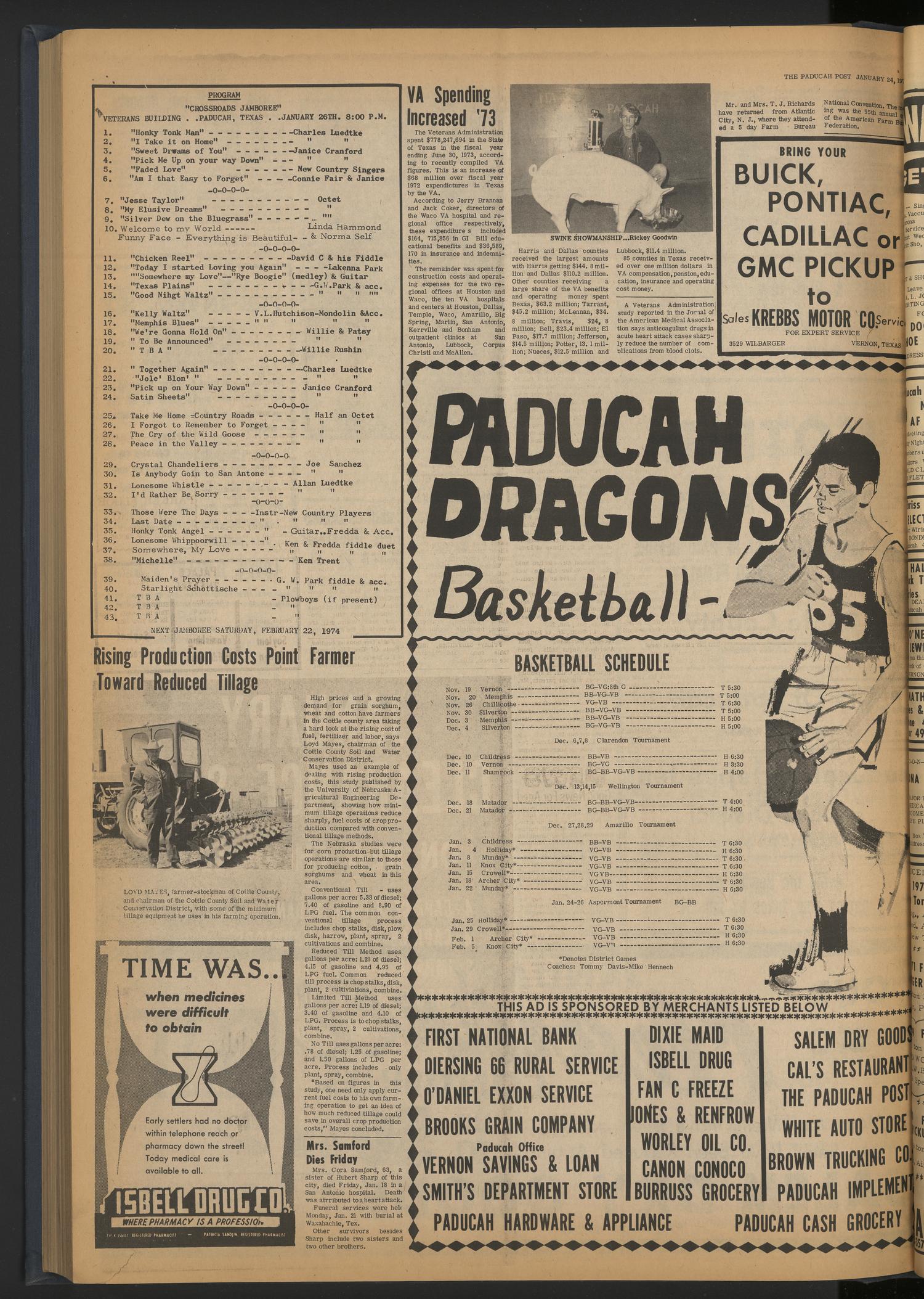 The Paducah Post (Paducah, Tex.), Vol. [66], No. 47, Ed. 1 Thursday, January 24, 1974
                                                
                                                    [Sequence #]: 6 of 8
                                                