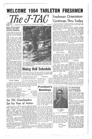 Primary view of The J-TAC (Stephenville, Tex.), Vol. 44, No. 1, Ed. 1 Tuesday, September 15, 1964
