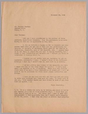 Primary view of object titled '[Letter from Harris L. Kempner to Mr. Thurman Chatham, November 26, 1945]'.
