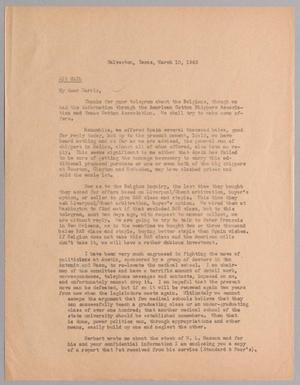 Primary view of object titled '[Letter from Isaac H. Kempner to Harris L. Kempner, March 10, 1945]'.