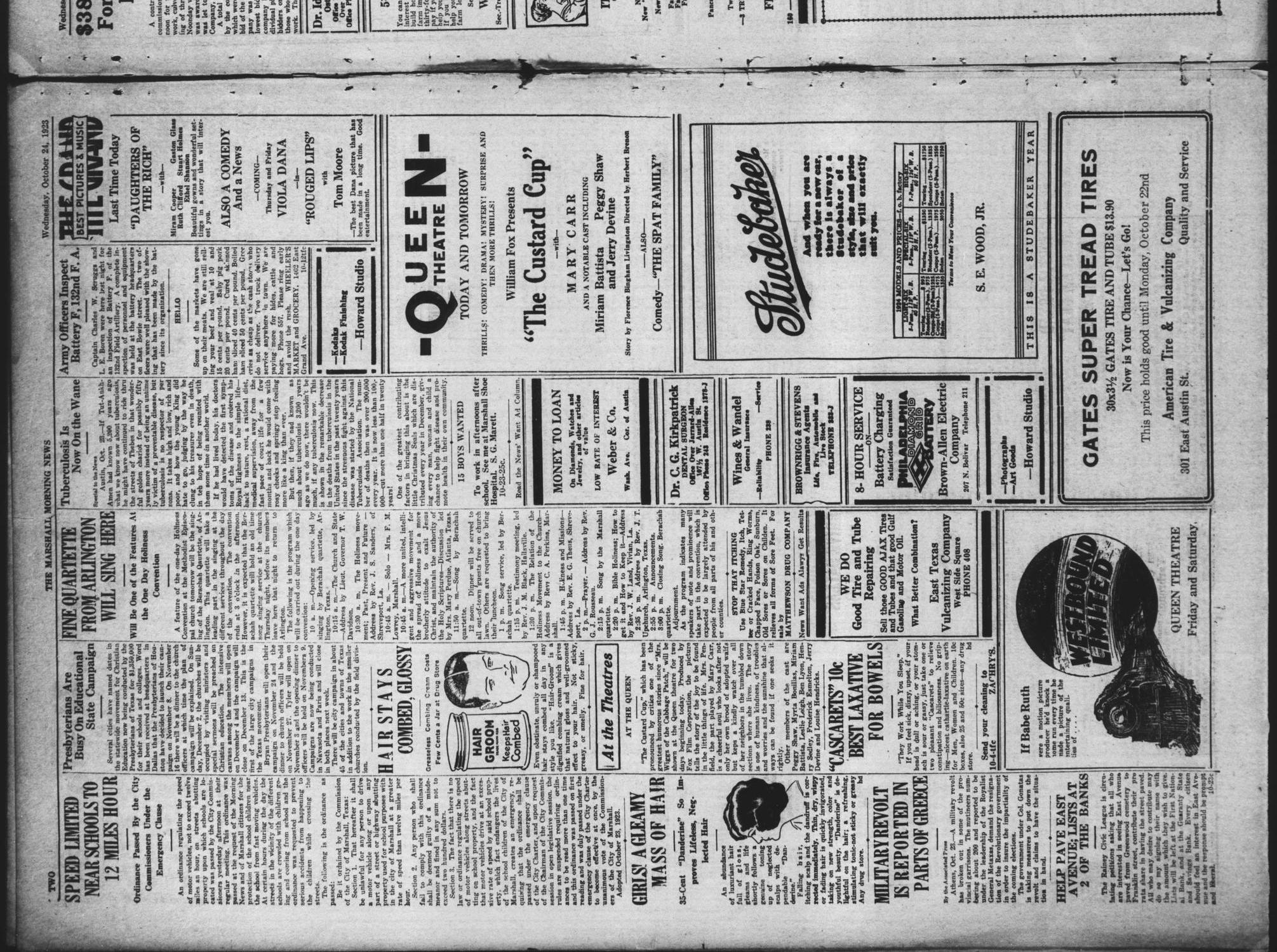 The Marshall Morning News (Marshall, Tex.), Vol. 5, No. 41, Ed. 1 Wednesday, October 24, 1923
                                                
                                                    [Sequence #]: 2 of 8
                                                