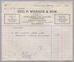 Primary view of [Invoice for Services by Geo. P. Werner & Son, January 1952]