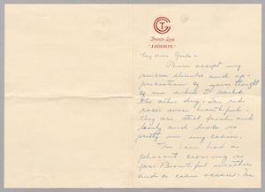 Primary view of object titled '[Letter from Gladys Kempner to the girls at H. Kempner, September 1, 1953]'.