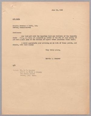 Primary view of object titled '[Letter from Harris L. Kempner to Messrs. Cousens & Pratt, Inc., June 19, 1946]'.