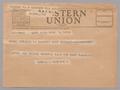 Letter: [Telegram from Harris L. Kempner to J. Mahoney, June 10, 1946]