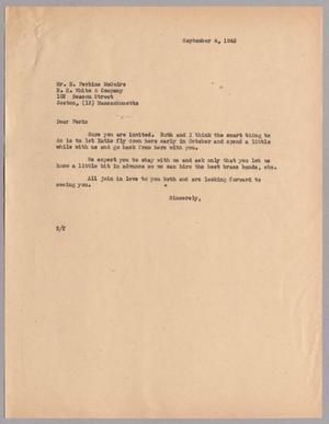 Primary view of object titled '[Letter from Harris L. Kempner to Mr. E. Perkins McGuire, September 4, 1946]'.