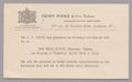 Primary view of [Postal Card from Henry Poole & Co.,Tailors, to Harris Leon Kempner, April 1954]