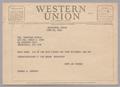 Letter: [Telegram from Ruth and Harris Kempner to Rhonda Durfee, June 30, 195…