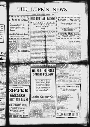 Primary view of object titled 'The Lufkin News. (Lufkin, Tex.), Vol. [8], No. 5, Ed. 1 Tuesday, January 5, 1915'.