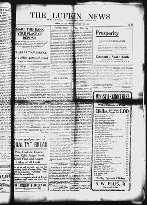 Primary view of object titled 'The Lufkin News. (Lufkin, Tex.), Vol. [8], No. 12, Ed. 1 Friday, January 29, 1915'.