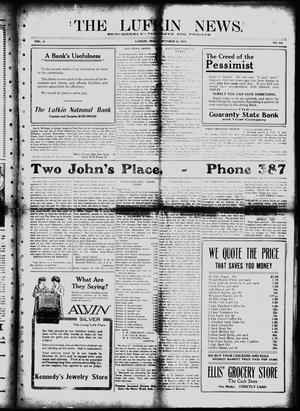 Primary view of object titled 'The Lufkin News. (Lufkin, Tex.), Vol. 8, No. 84, Ed. 1 Friday, October 8, 1915'.