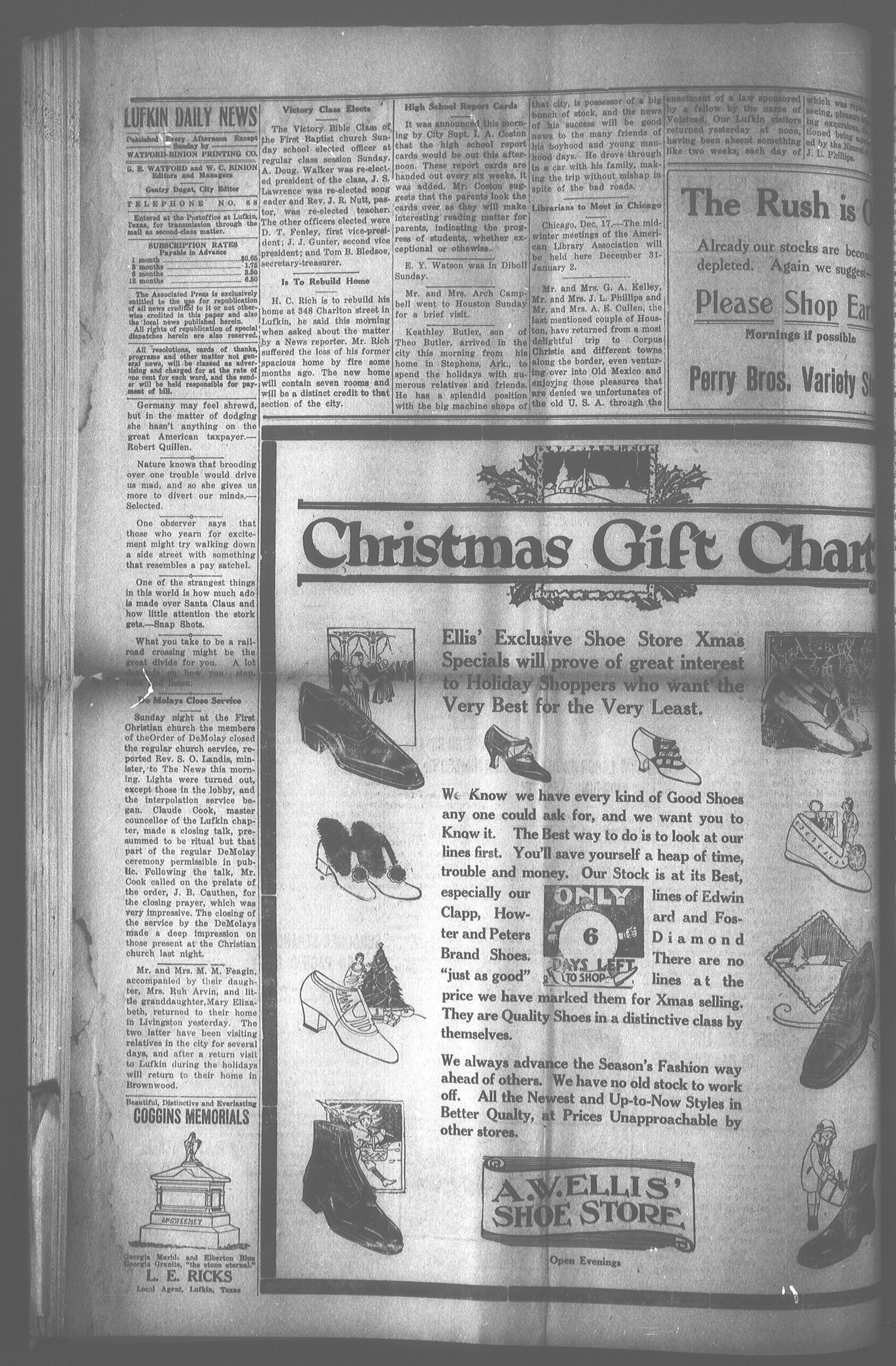 Lufkin Daily News (Lufkin, Tex.), Vol. [9], No. 38, Ed. 1 Monday, December 17, 1923
                                                
                                                    [Sequence #]: 2 of 6
                                                