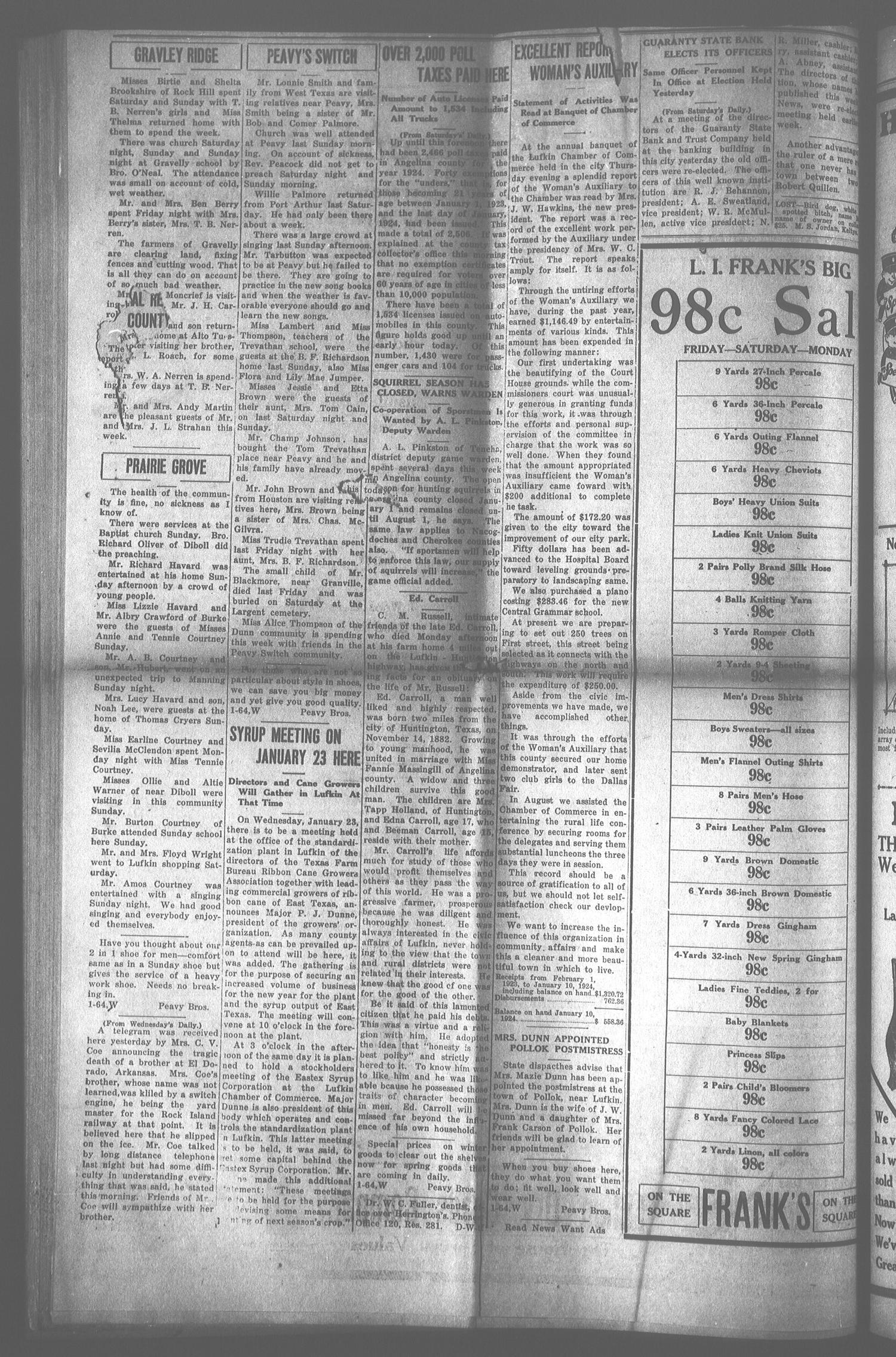 The Lufkin News (Lufkin, Tex.), Vol. [18], No. 44, Ed. 1 Friday, January 18, 1924
                                                
                                                    [Sequence #]: 2 of 8
                                                