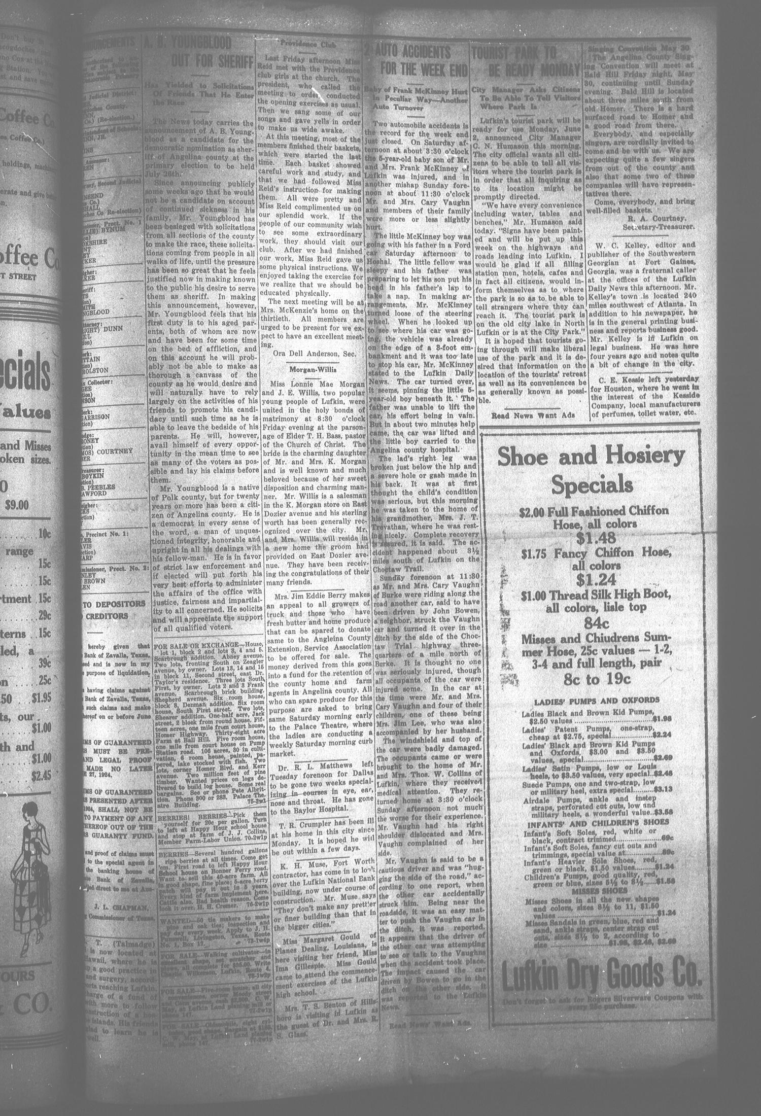 The Lufkin News (Lufkin, Tex.), Vol. [19], No. 11, Ed. 1 Friday, May 30, 1924
                                                
                                                    [Sequence #]: 7 of 8
                                                