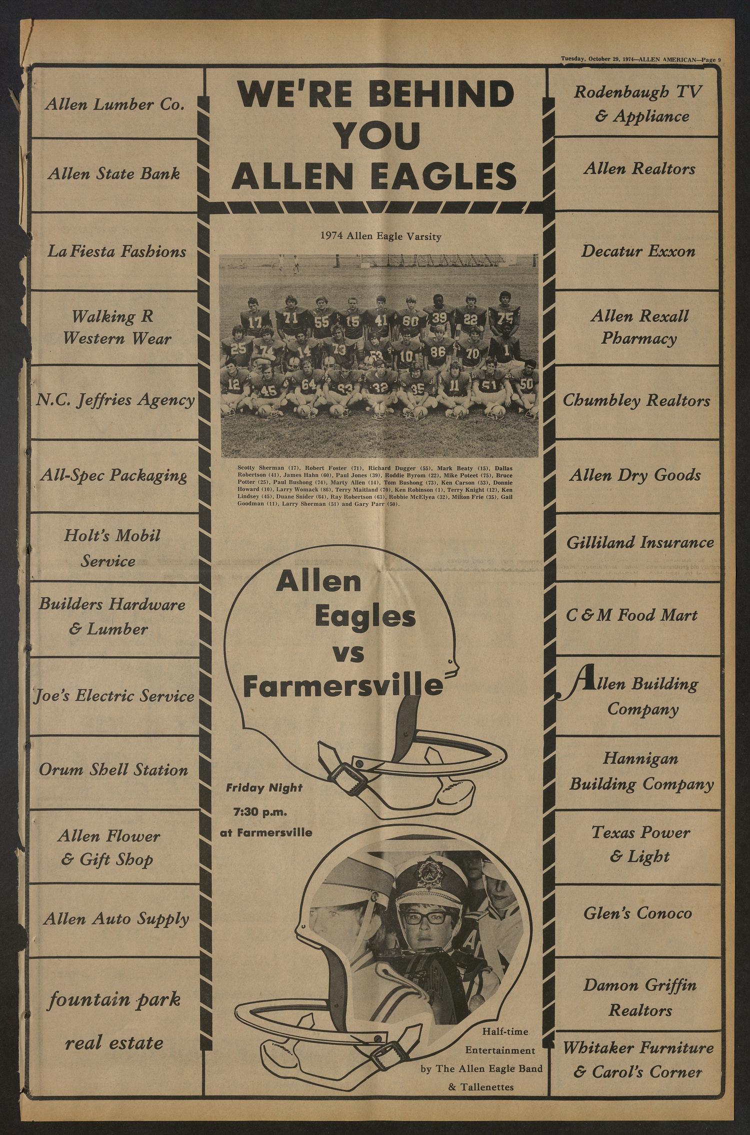 The Allen American (Allen, Tex.), Vol. 5, No. 21, Ed. 1 Tuesday, October 29, 1974
                                                
                                                    [Sequence #]: 9 of 12
                                                