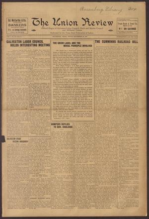 Primary view of object titled 'The Union Review (Galveston, Tex.), Vol. 1, No. 24, Ed. 1 Friday, September 26, 1919'.