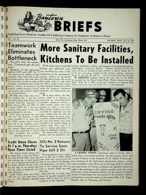 Primary view of object titled 'Baytown Briefs (Baytown, Tex.), Vol. 01, No. 29, Ed. 1 Friday, July 24, 1953'.