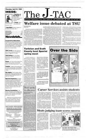 Primary view of The J-TAC (Stephenville, Tex.), Vol. 147, No. 11, Ed. 1 Thursday, April 21, 1994