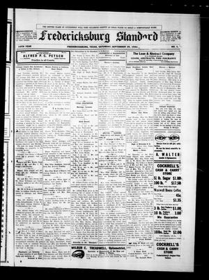 Primary view of object titled 'Fredericksburg Standard (Fredericksburg, Tex.), Vol. 14, No. 1, Ed. 1 Saturday, September 25, 1920'.