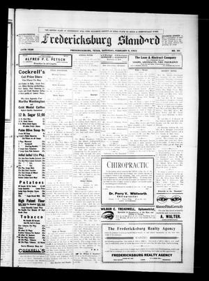 Primary view of object titled 'Fredericksburg Standard (Fredericksburg, Tex.), Vol. 14, No. 20, Ed. 1 Saturday, February 5, 1921'.