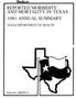 Report: Reported Morbidity and Mortality in Texas Annual Summary: 1981
