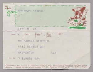 Primary view of object titled '[Address Label from Harry and David]'.