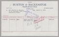 Primary view of [Account Statement for Burton & Backenstoe, March 9, 1960]