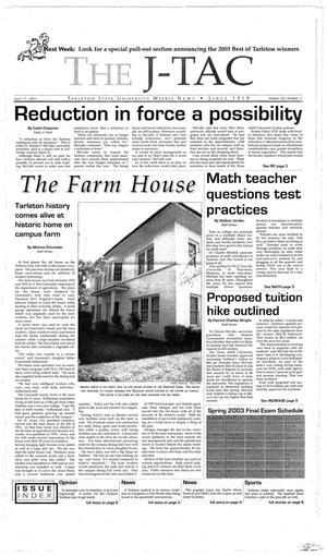 Primary view of The J-TAC (Stephenville, Tex.), Vol. 165, No. 11, Ed. 1 Thursday, April 17, 2003