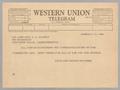 Thumbnail image of item number 1 in: '[Telegram from Ruth and Harris Kempner to Mr. and Mrs. I. R. Alpert, January 11, 1964]'.